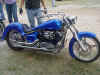 This is a Yamaha V Star that won Metric Cruiser class in the bike show.